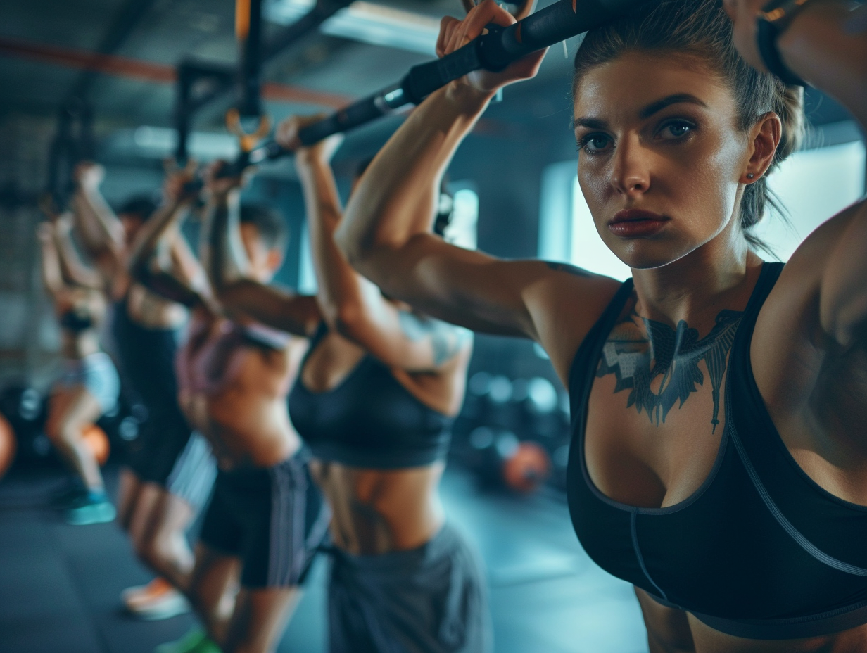 Активні люди різного віку займаються фізичними вправами